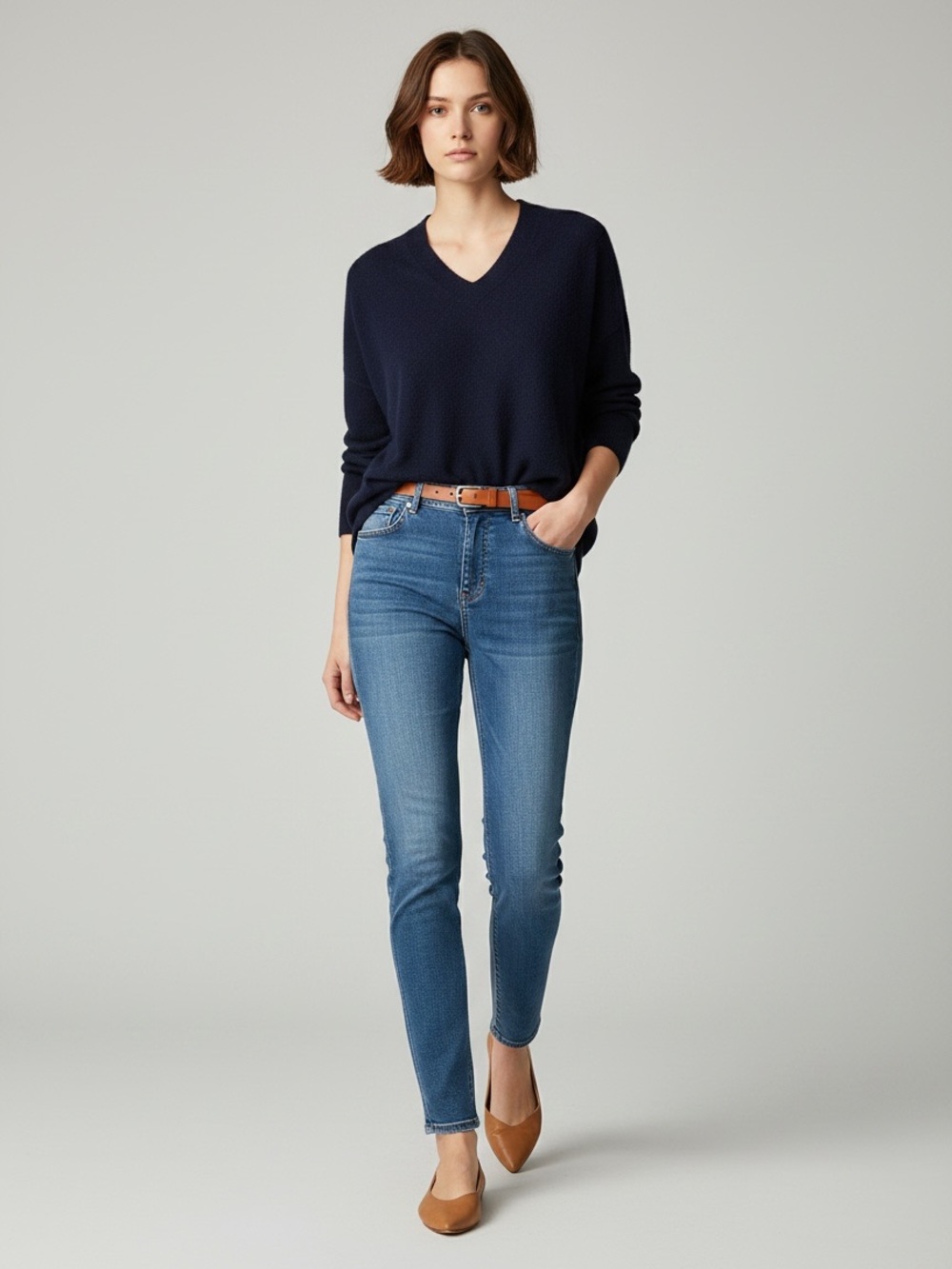 Only Emily High Waist Straight Fit Jeans Medium Blue Denim Size 25